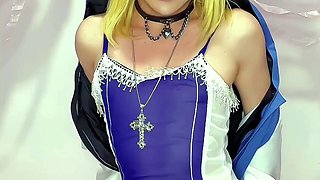Jerking off shemale tranny solo play