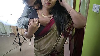 Vaishnavy Saree Removal and Bra Show with Boobs Kiss and Press by Sharun Raj, Mallu Hot Couple Saree Removal and Boobs Kiss,