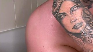 Join me in the bath while I tease you with my tits and big