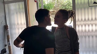 Italian E-Girl Model's Spontaneous Studio Surprise: Rough & Raw