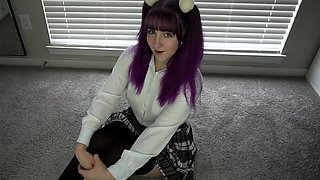 Blonde tight pussy babe solo toy fun in glamour masturbation