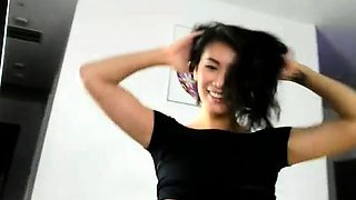 Lovely Amateur teen brunette masturbating outdoor