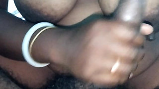 Indian bhabi hand job and cum in ass
