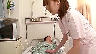 Nurse starts riding cock after sloppy POV blowjob