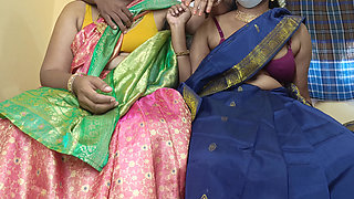 Married sisters enjoying threesome hot sex