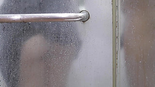 Big Ass Asian Girl wearing Silk Satin dress fuck in shower