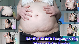 Alt Girl Asmr Burping Big Bloated Belly Jiggles