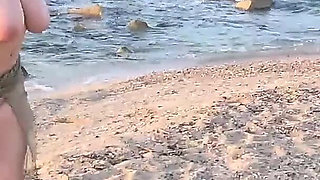 Nymph of the Sea Masturbates on Beach