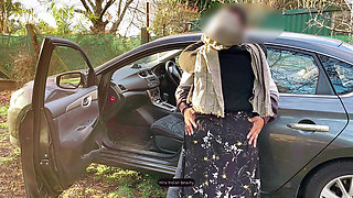 Public car fucking with a cheating hijab wife risky outdoor sex with loud moans and hard pounding
