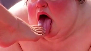 Ugly Fat SSBBW Humiliated Licking Beautiful Woman's Feet