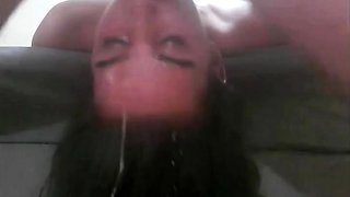 Upside-Down Throat Fucking: Hardcore Amateur Blowjob