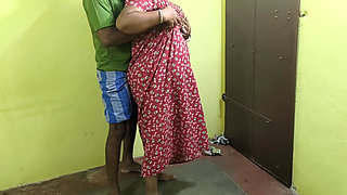 Mature Maid Is Bending Over and Cleaning the House When a Young Bull Touches Her and Has Sex with Her, Her Moan in Pleasure.