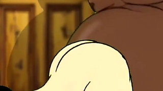 Valentine's Day. Cartoon in Which a Wife Is Fucked in a Public Toilet