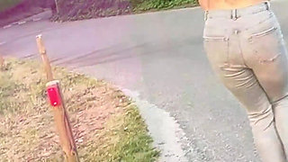 Serina Gomez Lost in Holland Wetting Jeans Outdoors