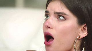 Deep dark black man fucking a slender wiry white brunette