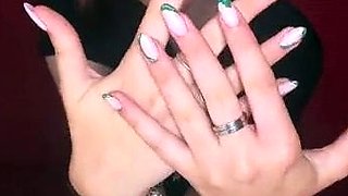 Cute teen girl enjoys foot fetish