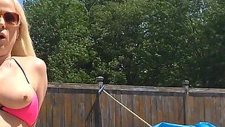 Poolside Bikini Tits Bouncing Orgasm