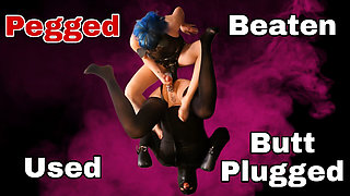 Training Zero Femdom Slave Used Ballbusted Buttplugged & Pegged! Anal Pegging Strapon Fuck Ballbusting Real Homemade Amateur