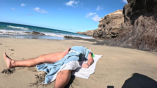 Risky Blowjob on the Beach From Stranger Hot MILF