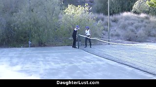 Tennis Playing Teens Swap Their Stepdads for Fun -