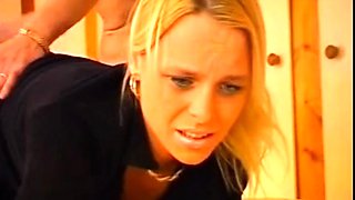 Two English girls spanking and caning each other