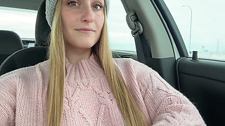 Risky Public Masturbation Fingering Myself in Busy Parking Lot