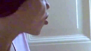 Hot stepsister caught step brother jerk with her panties and help with handjob