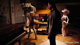 A cute couple, Lexi Lore and Quinton James, have their first sexual experience together