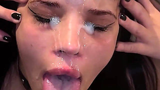 Submissive Slut Gets Hard Sex, Slaps, and Humiliation in the bathroom!