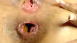 Colombian Cam Model Squirts with Anal Dildo