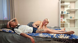 Cumming From Blowjob to Stepmom in Mouth