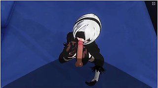 3d Hentai Pov Passionate Blowjob From Hot 2b With Nier Automata