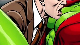 She Hulk. Sex in Car. Adult Comic Cartoon.