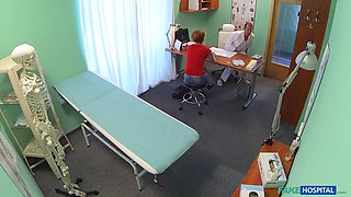 This red head desired a sick note so i made her screw for it - fake health center