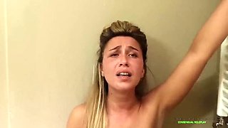 Stepfather's Intense Bathroom Romp with Stepdaughter: Forbidden Creampie and Intense Emotions!