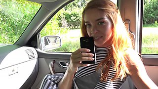 Redheaded vixen Averi Brooks sucks Dick Chibbles' cock in a steamy POV scene