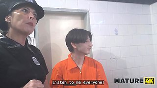 Mature4k. redhead mature whore is having xxx in jail shower while everyone is witnessing