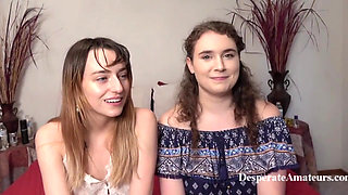 Desperate Amateurs Alisha Lana and Carolyn Get Their Tight Pussies Pounded Hard by Big White Cock