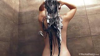 Virgin undresses and takes a sexy and hot shower - WeAreHairy