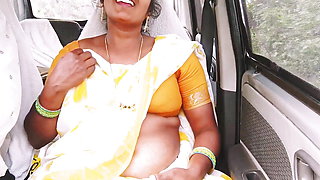 Sexy House Maid Car Sex with House Owner Telugu Dirty Talks.