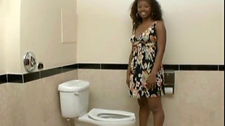 Nasty black slut enjoys a big white rod