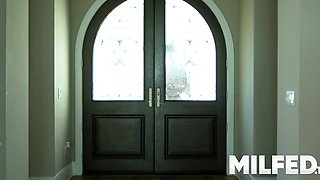 After seeing her stepdaughter masturbate, Haley Reed relaxes by getting her stepson hard.