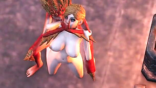 Lilith fucks hard her young sex slave in the dark castle