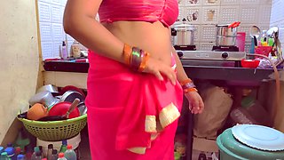 Indian stepmom explores her first glory hole with stepson in the kitchen