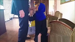 Timid Arab Takes Money For Slurping Massive Cock
