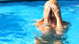 Chloe Chanel Sexy 19 Yo Blonde Poolside Sexy Solo Water Bukkake