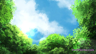Nagi San PAWG Big Natural Titted Brunette Fucked Hard in the Forest (Cartoon Sex)