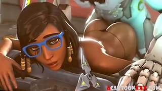Overwatch 3d babes titjob and doggystyle sex