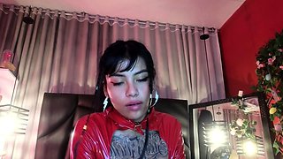 Cute curly brunette solo webcam masturbation