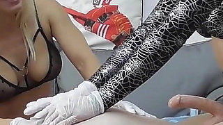 Two Amazing Chicks Playing with a Naughty Slave